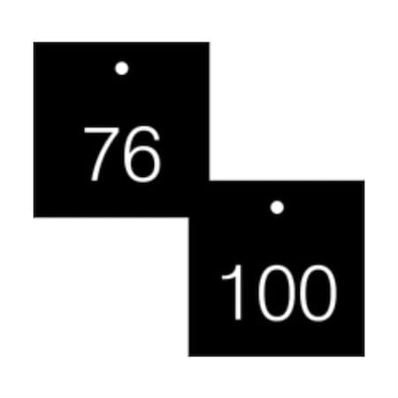 Accuform Engraved Numbered Tags, Plastic, 0.31 in H x 3 in W, 25 PK TDG373BK